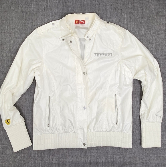 Puma Jackets & Blazers - Puma × Ferrari Racing White And Grey Zip Up Jacket. XL